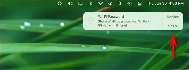 Cách chia sẻ mật khẩu Wi-Fi từ máy Mac sang iPhone