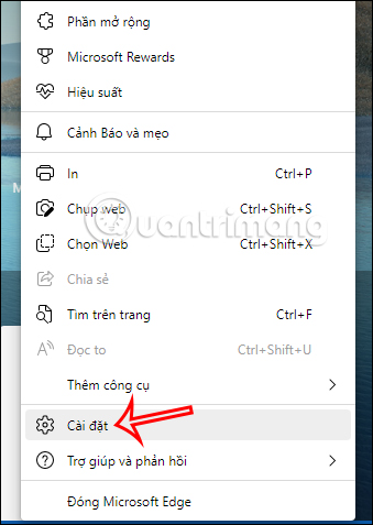 Cài đặt trên Edge
