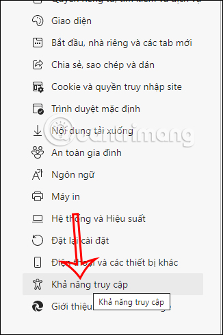 Khả năng truy cập trên Edge