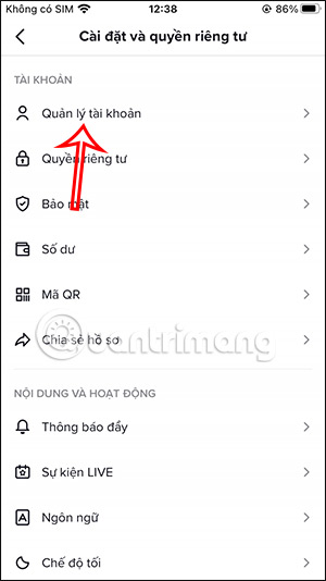 Truy cập thông tin TikTok