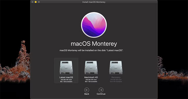 Cửa sổ hộp thoại cài đặt cho macOS Monterey