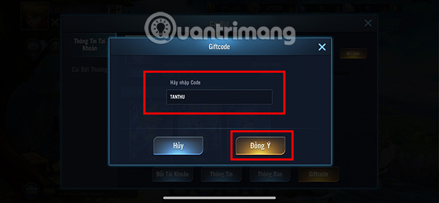 Điền code Kỷ Nguyên Anh Hùng rồi nhấn Đồng Ý.