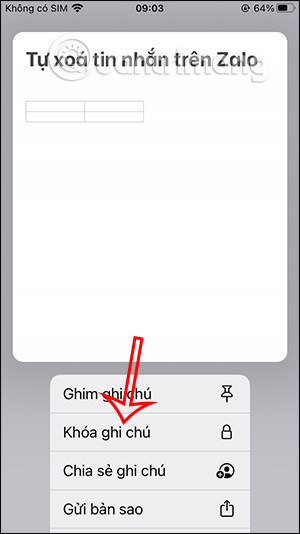Khóa ghi chú trên iPhone