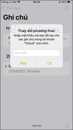 Nhập mật khẩu iPhone