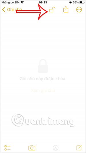 Khóa ghi chú iPhone