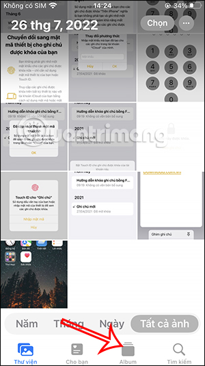 Album ảnh trên iPhone