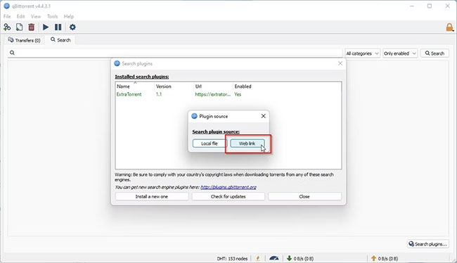 Cài đặt plugin tìm kiếm từ web link
