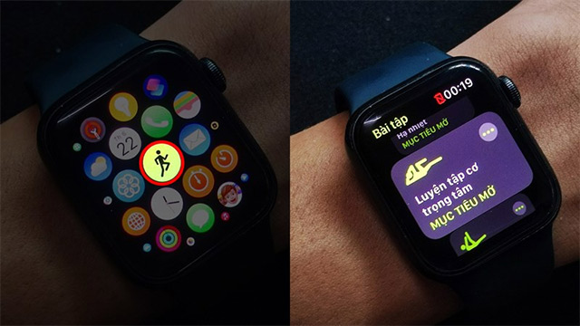 Chọn bài tập trên Apple Watch SE