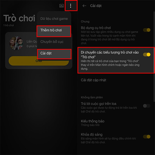Thêm ứng dụng vào trò chơi
