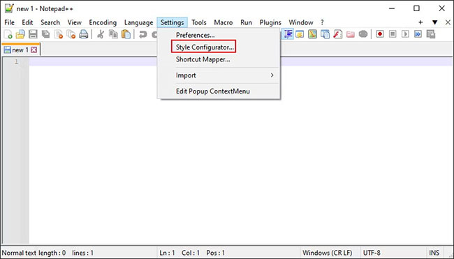 Đi tới Settings > Style Configurator