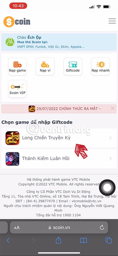 giftcode LCTK