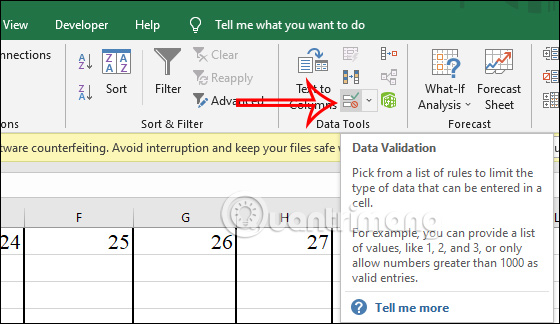 Cách khoanh tròn dữ liệu không hợp lệ trong Excel