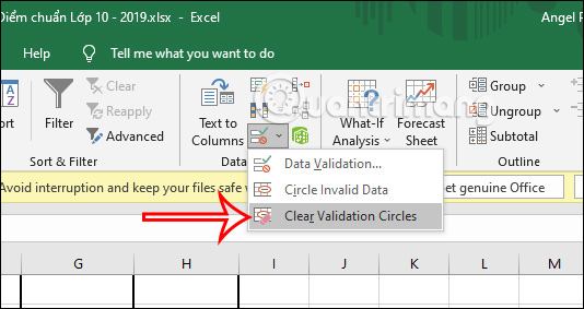 Cách khoanh tròn dữ liệu không hợp lệ trong Excel - Ảnh minh hoạ 6