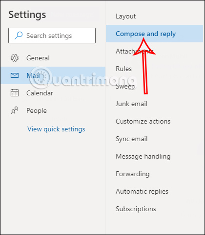 Chỉnh trả lời trên Outlook nền web