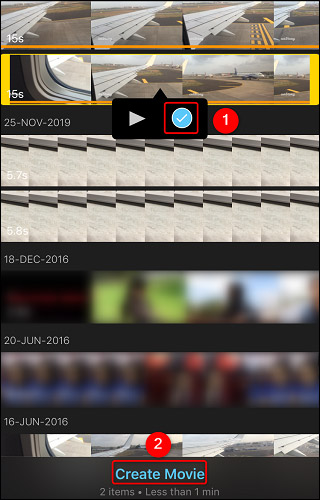 Nhấn vào nút “Create Movie” 