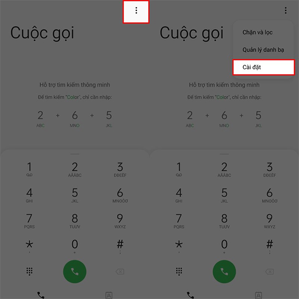 Cài đặt cuộc gọi trên Oppo 