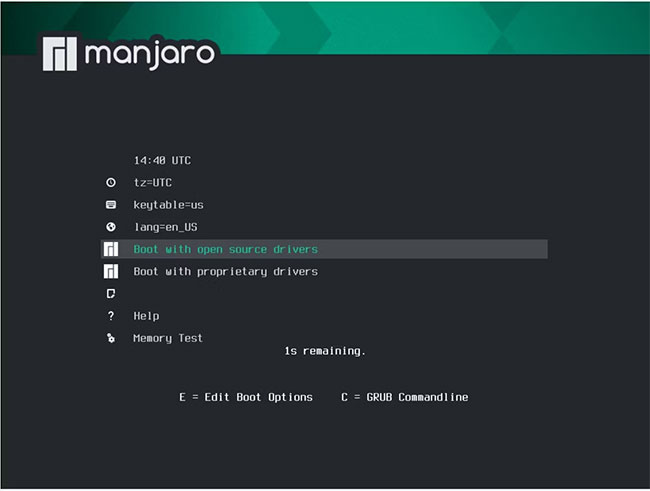 Các tùy chọn cài đặt cho Manjaro Linux