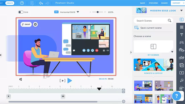 Tạo video trên PowToon