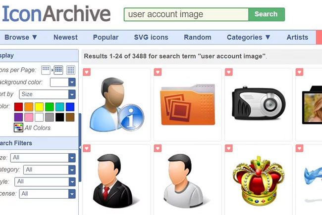Trang web IconArchive
