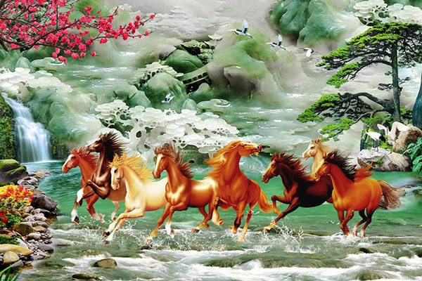 Tranh mã đáo thành công đẹp