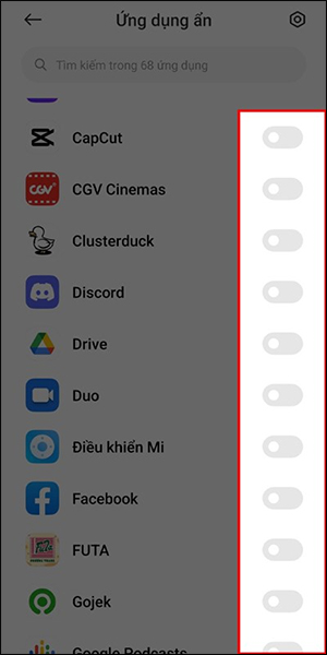 Kích hoạt ẩn ứng dụng trên Xiaomi