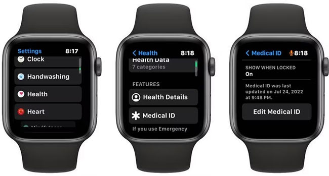 Ngừng hiển thị mã định danh y tế trên Apple Watch