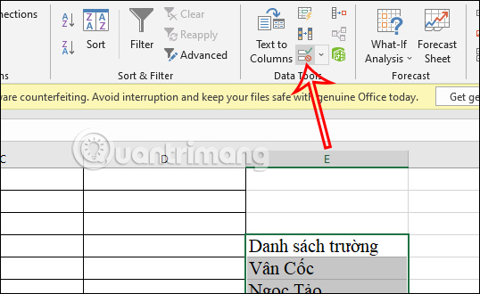 Cách xóa danh sách xổ xuống trong Excel