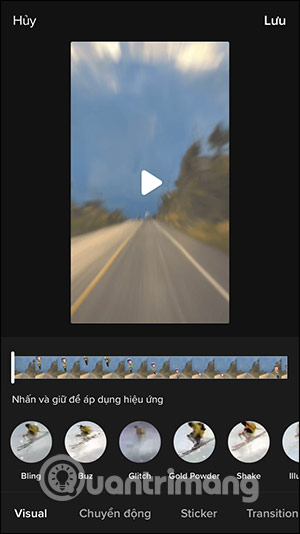 Chọn hiệu ứng video TikTok