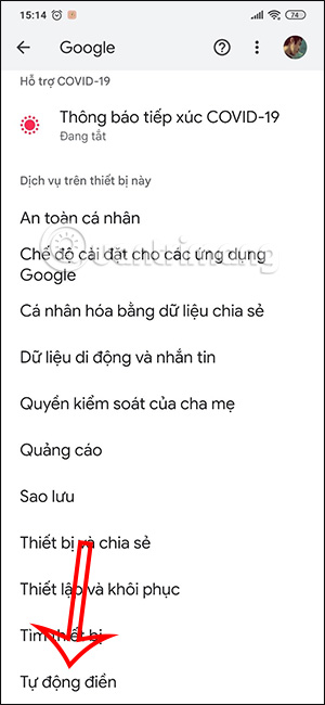 Tự động điền trên Google