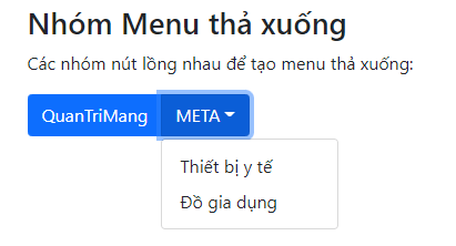 Nhóm menu thả xuống trong Bootstrap
