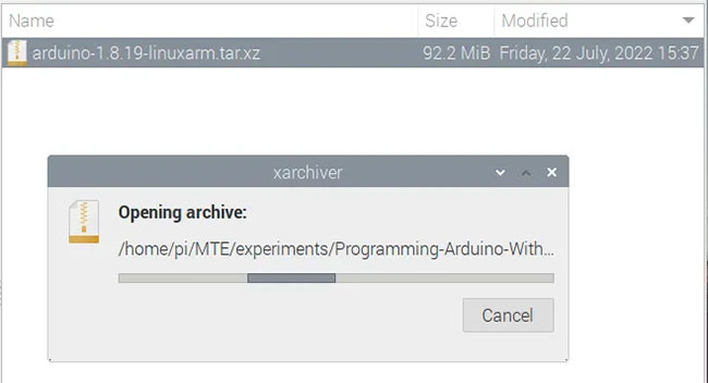 Chạy ứng dụng Archiver