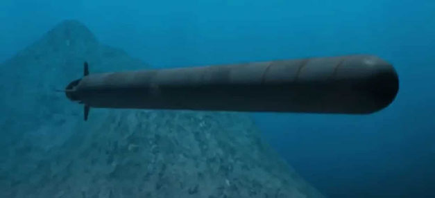 Ngư lôi hạt nhân Poseidon được cắt từ video giới thiệu của Bộ Quốc phòng Nga.