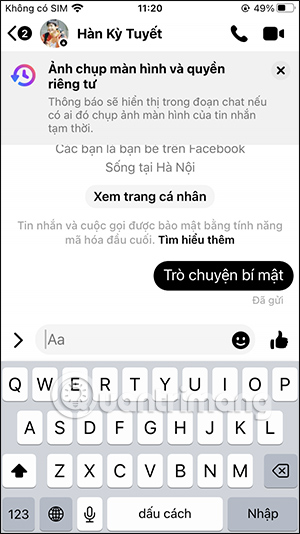 Gửi tin nhắn Messenger bí mật