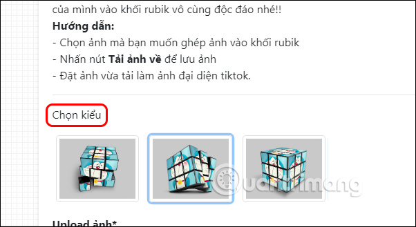Chọn hình ghép khối rubik