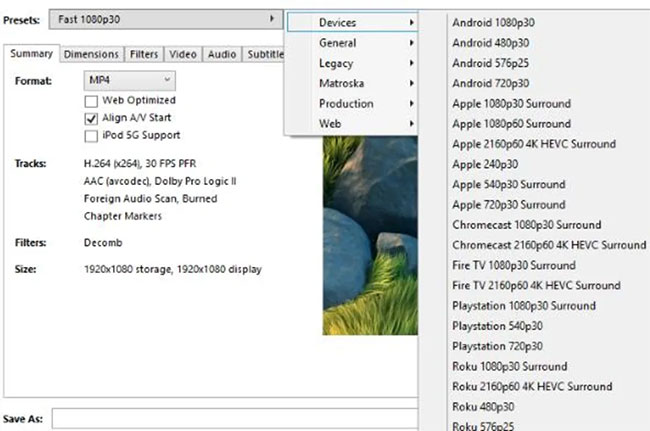 Rất nhiều cài đặt preset cho bạn lựa chọn