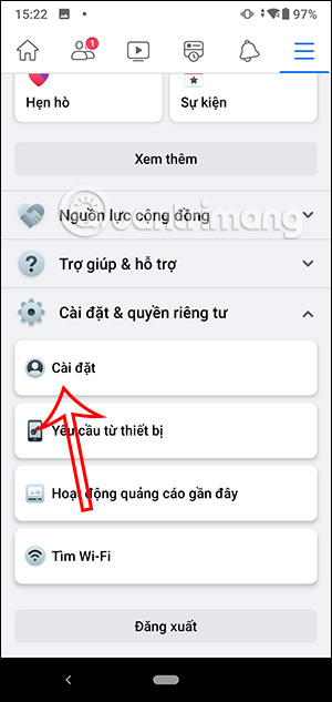 Thiết lập ứng dụng Facebook 