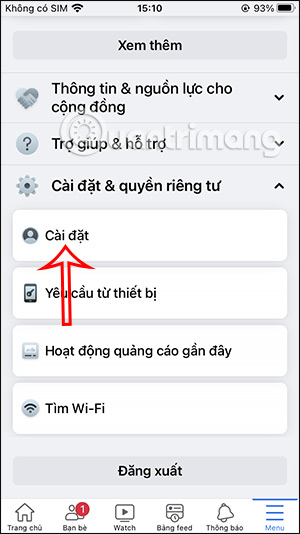 Cài đặt Facebook iPhone