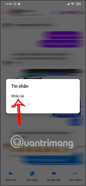 Nhắc lại tin nhắn Messenger