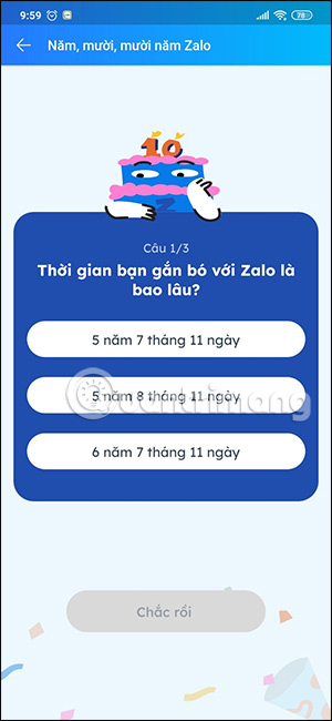 Trả lời câu hỏi Zalo