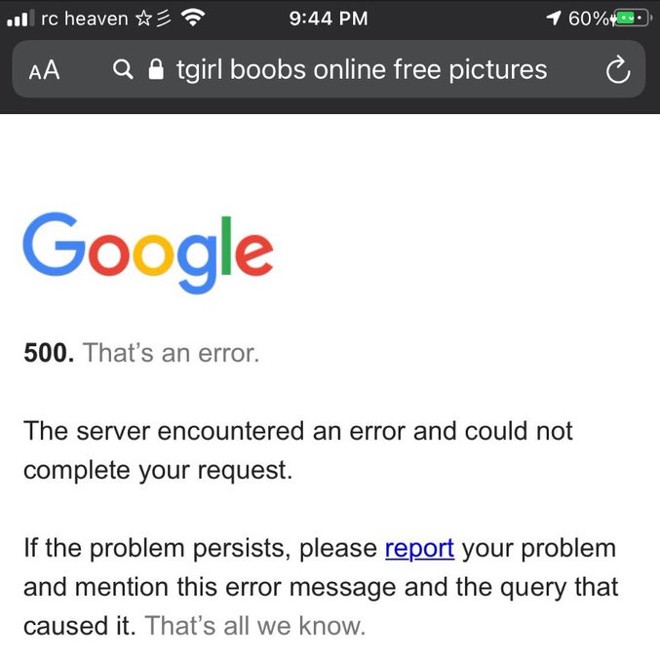 Google Search crashed for the first time in internet history