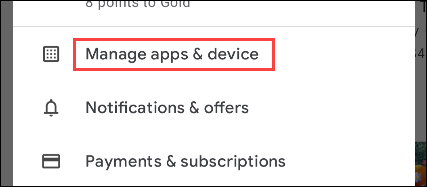 Bấm vào mục “Manage Apps & Device”