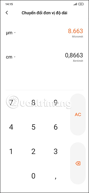 Đổi đơn vị đo trên Xiaomi