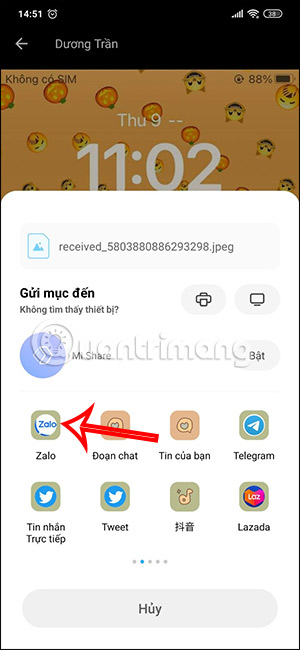 Chia sẻ hình ảnh trên Messenger sang Zalo