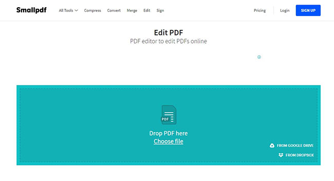 SmallPDF cung cấp những chức năng PDF cơ bản