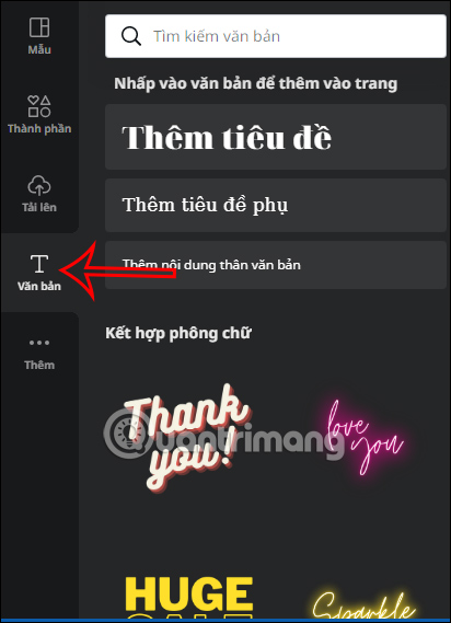 Nhập văn bản trên Canva