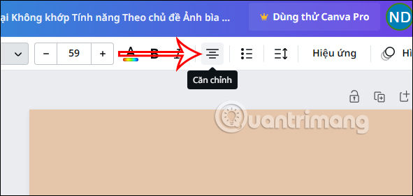 Điều chỉnh chữ trên Canva