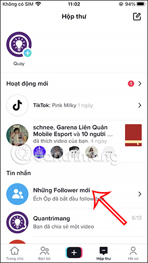 Những người mới follow