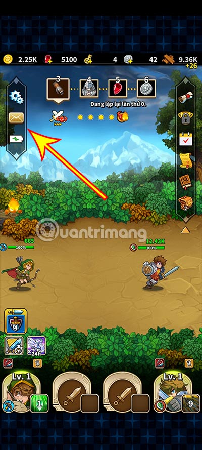 Nhấn vào biểu tượng Thư.