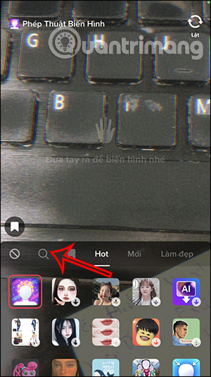 Tìm kiếm hiệu ứng TikTok