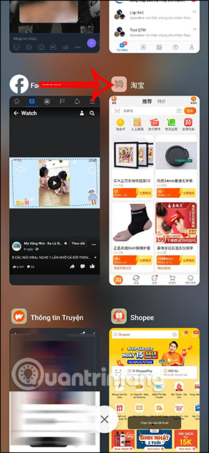Chọn màn hình cần làm mờ